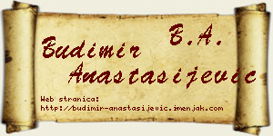 Budimir Anastasijević vizit kartica
